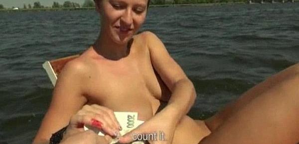  Eurobabe Nikol pussy pounded on a boat for some cash